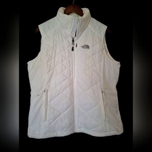 The North Face Women's White Quilted Puffer Vest Size XL EUC